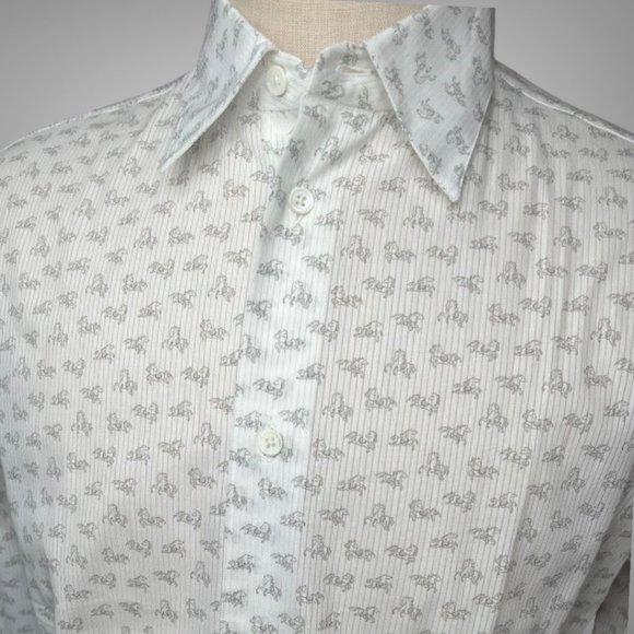 Hermes Stallion Shirt Cotton 100% Size 16 41 Made In France - Picture 3 of 8